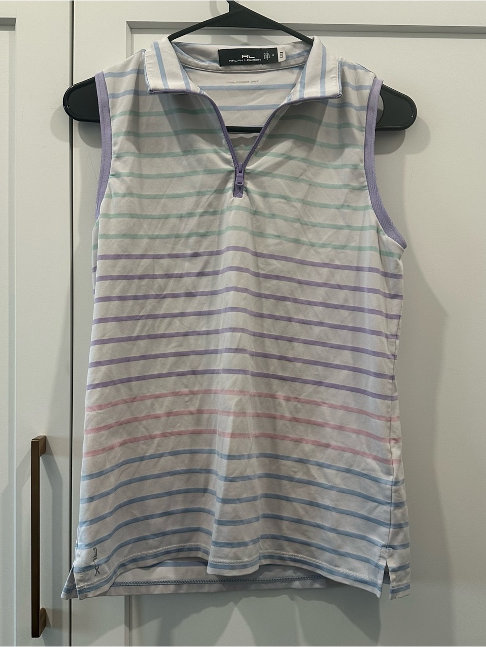 Ralph Lauren Light Blue and White Striped Polo